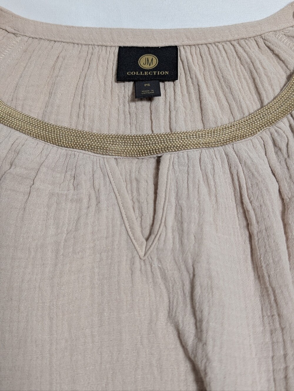 JM Collection 100% Cotton Gauze Blouse | Petite Small | NWT - Picture 2 of 11
